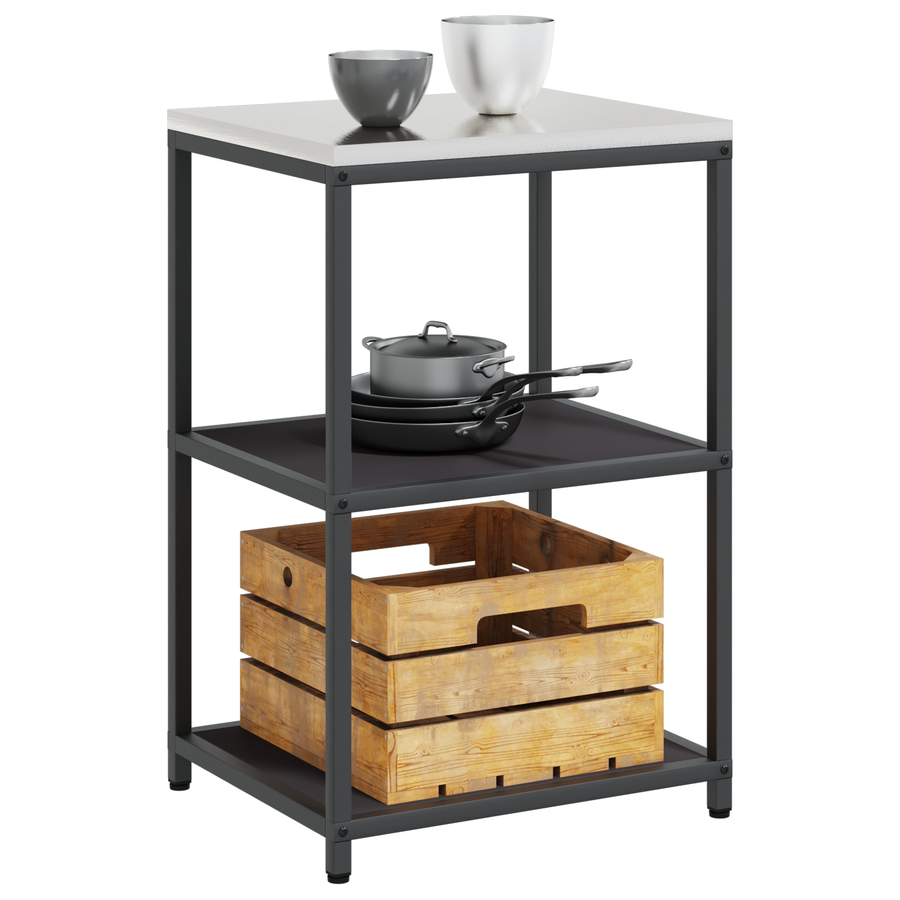 Keuken opslag plank met plank met opslag Zwart 60 x 50 x 92 cm Staal