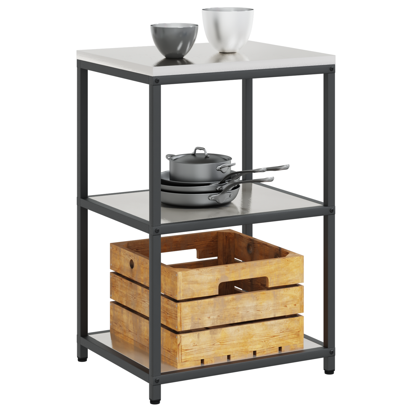 Keuken opslag plank Zilver 60 x 50 x 92 cm Roestvrijstaal
