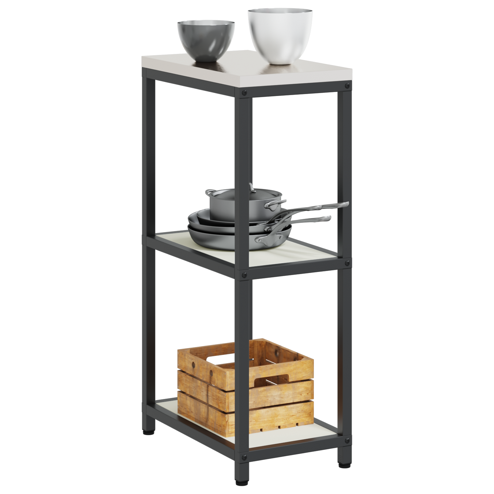 Keuken opslag plank met plank met opslag Wit 60 x 50 x 92 cm Staal
