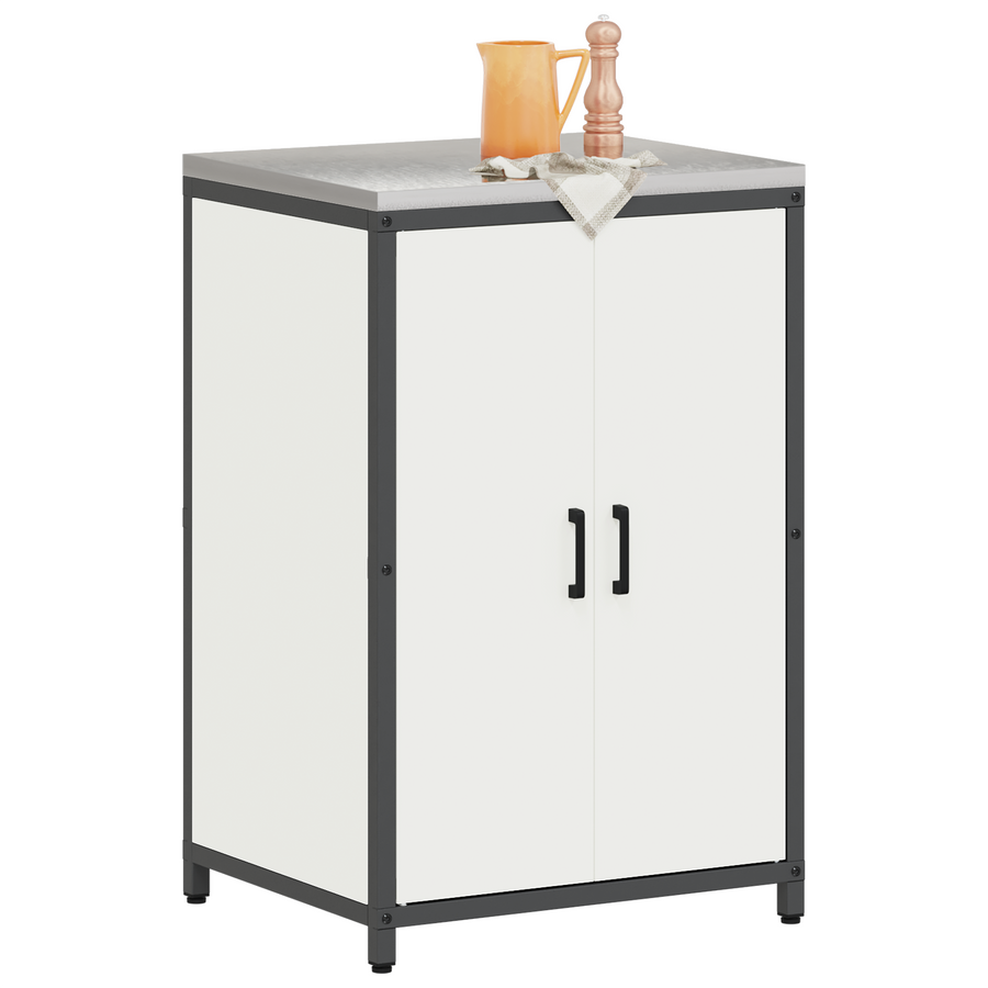 Keukenopslag Kast met plank met opslag met de deur Wit 60 x 50 x 92 cm Staal