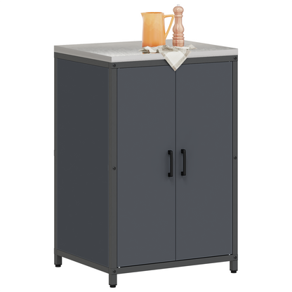 Keukenopslag Kast met plank met opslag met de deur Antraciet 60 x 50 x 92 cm Staal