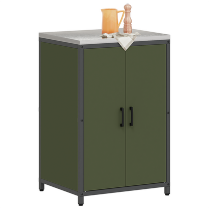 Keukenopslag Kast met plank met opslag met de deur met slot Olijfgroen 60 x 50 x 92 cm Staal