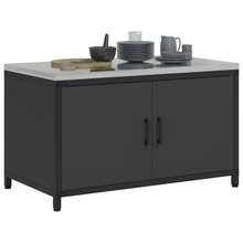 Keukenopslag Kast met plank met opslag met de deur Zwart 60 x 50 x 92 cm Staal