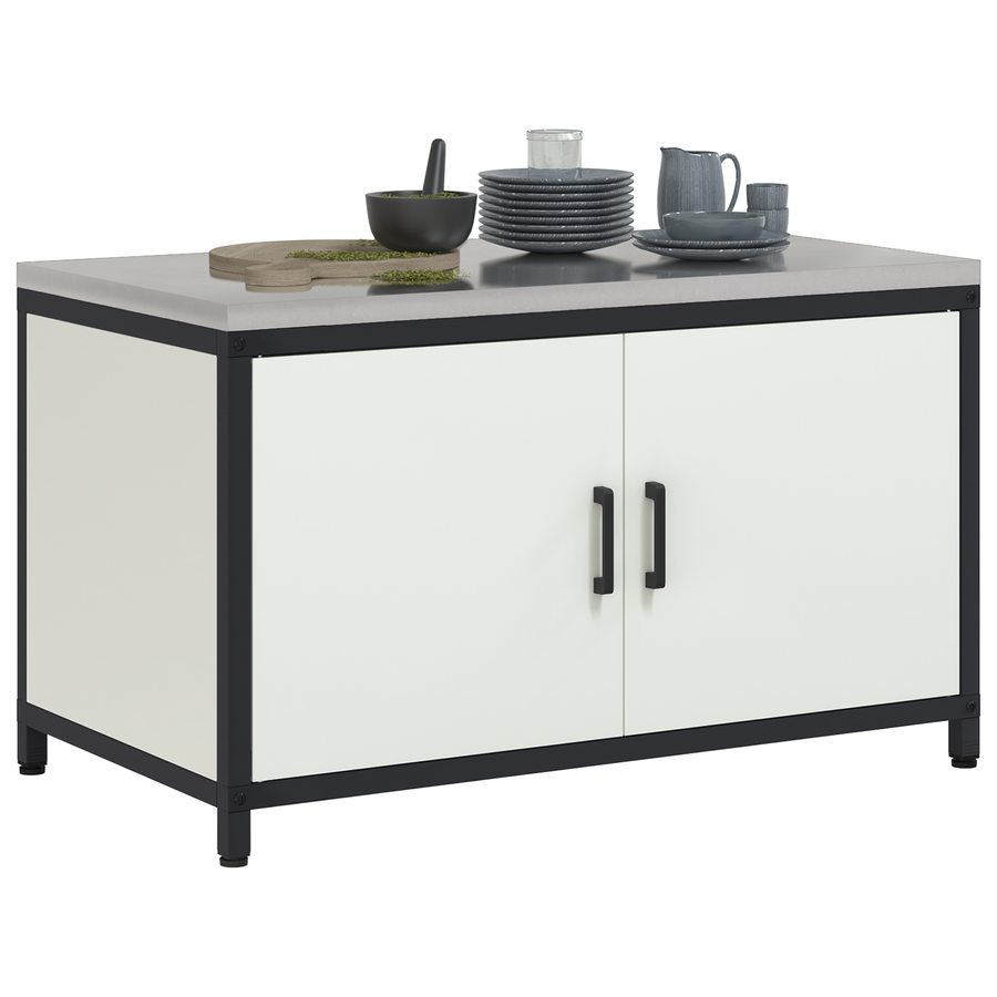Keukenopslag Kast met lade met plank met opslag met de deur Wit 60 x 50 x 92 cm Staal