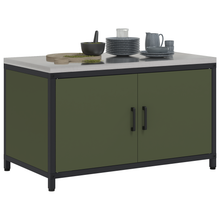 Keukenopslag Kast met plank met opslag met de deur Olijfgroen 60 x 50 x 92 cm Staal