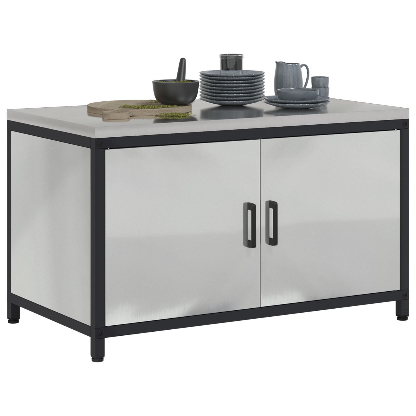 Keukenopslag Kast Zilver 60 x 50 x 92 cm Gegalvaniseerd staal
