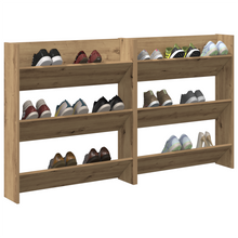 Wand Schoenenkasten met plank Anders met opslag 2 pcs artisanaal eikenkleurig