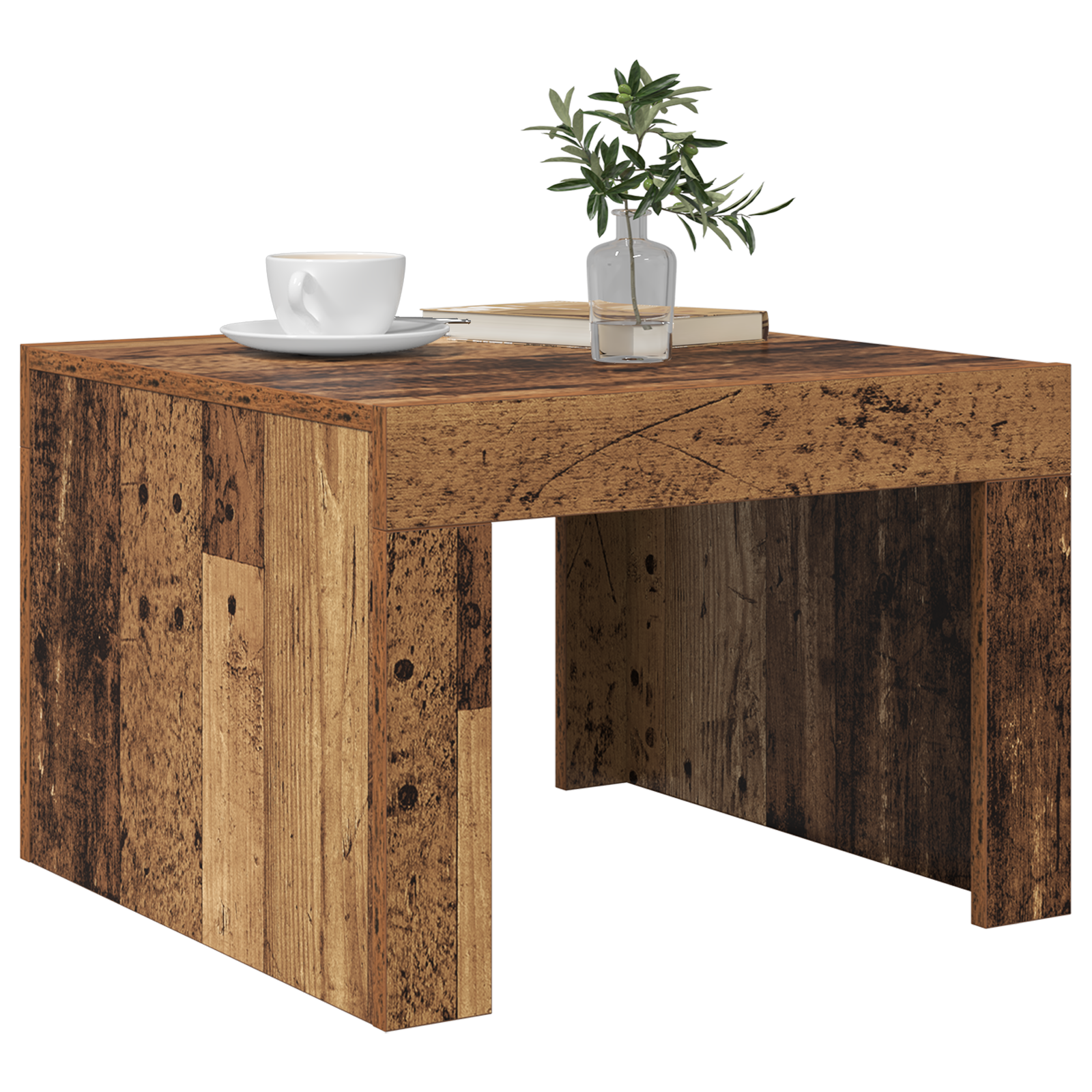 Salontafel Oud hout 50 x 50 x 35 cm Bewerkt hout