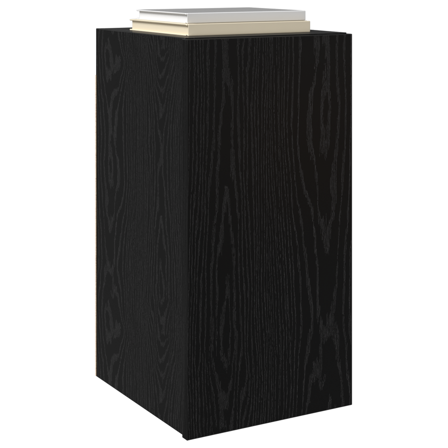 TV Meubel met plank Anders met opslag met de deur 2 pcs Zwart eiken Bewerkt hout