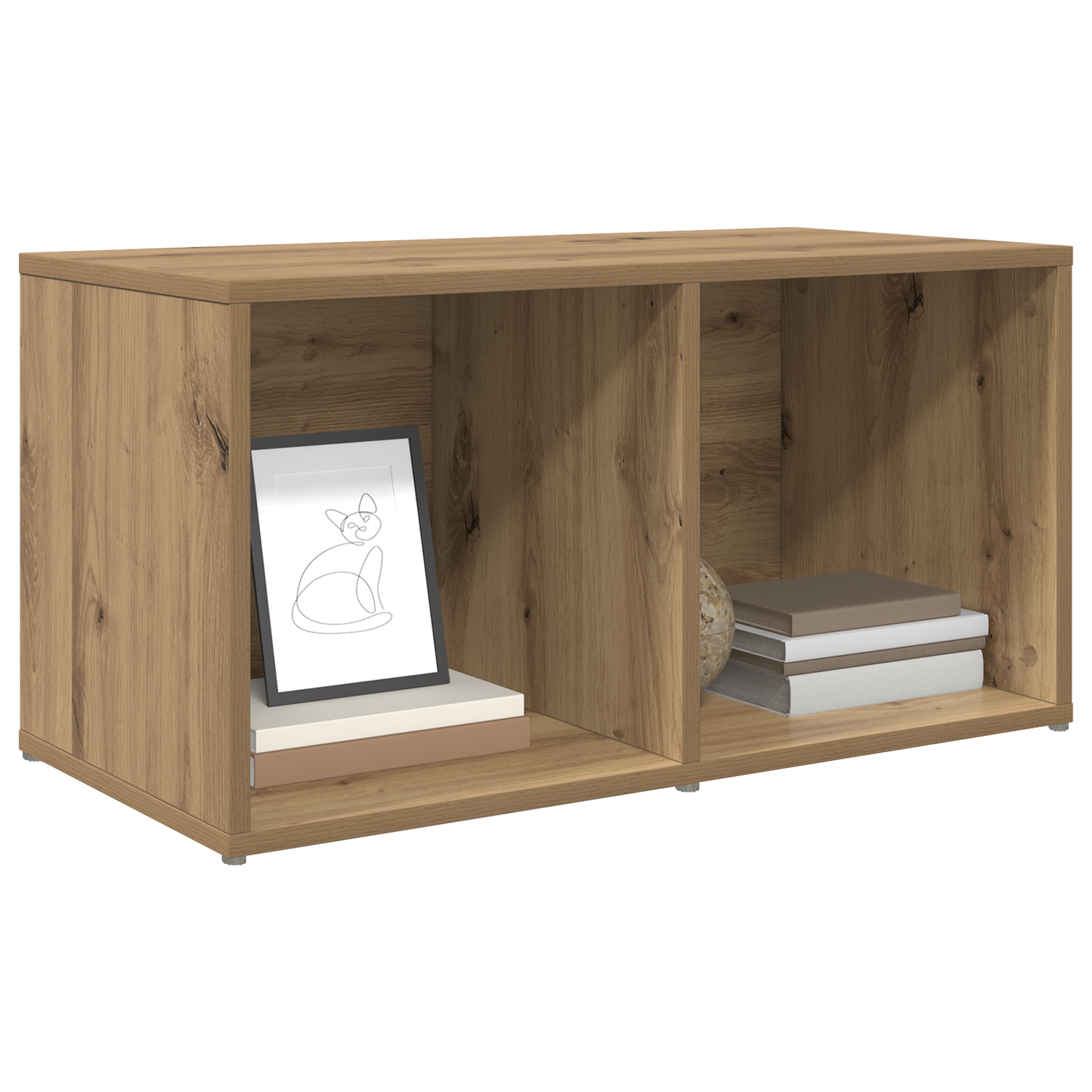 TV-kast met opslag artisanaal eikenkleurig Bewerkt hout