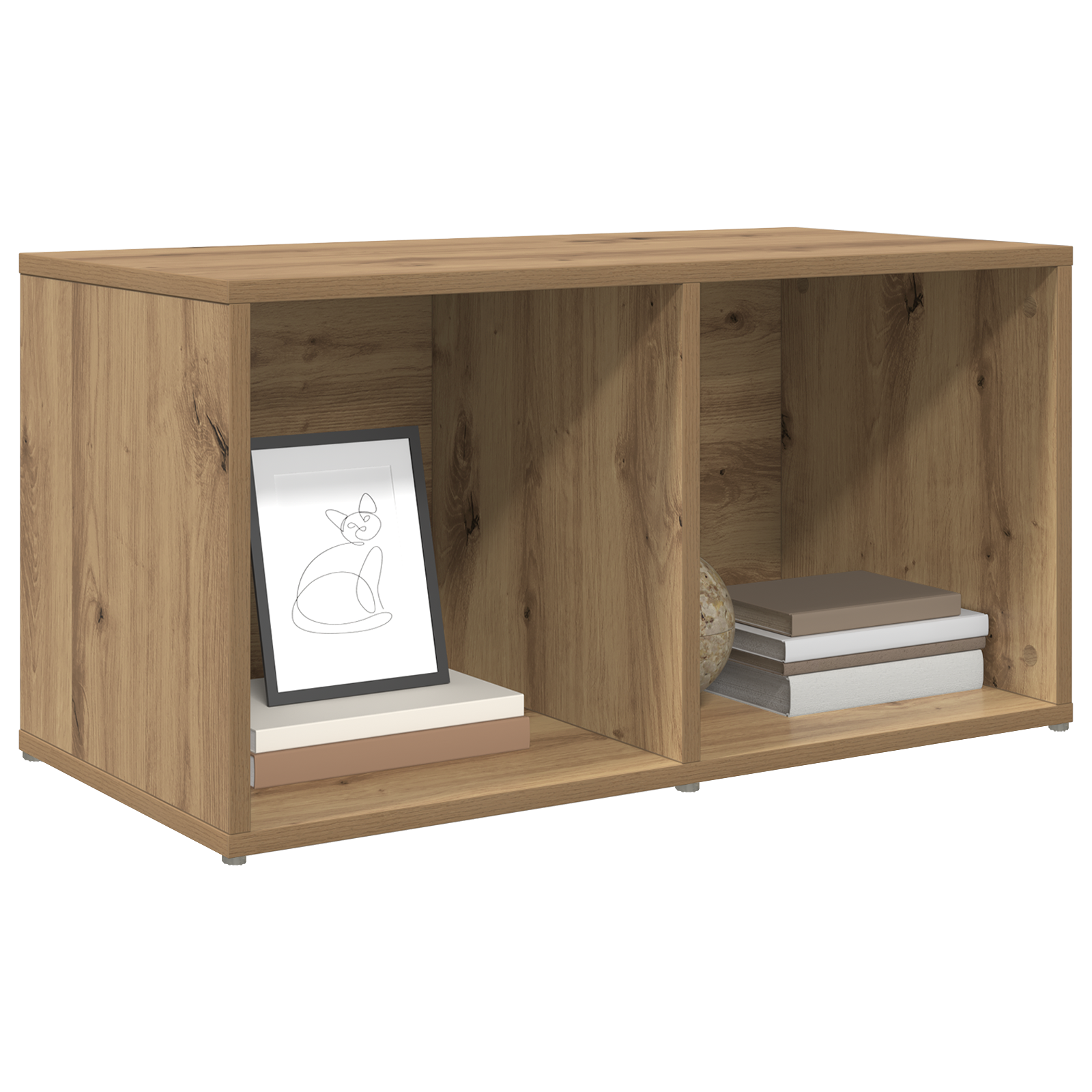 TV-kast met opslag artisanaal eikenkleurig Bewerkt hout