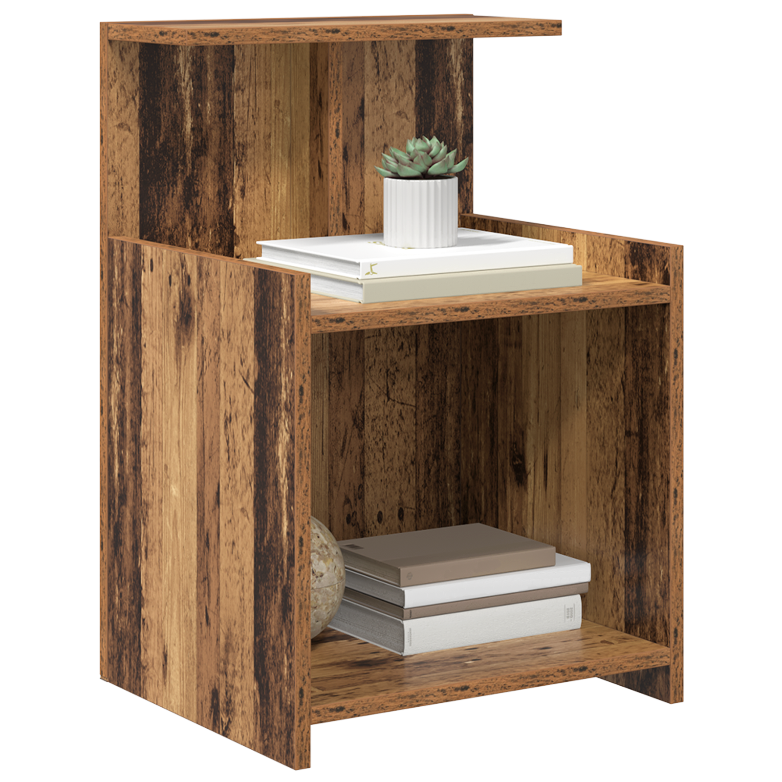 Bedkasten 2 stuks Oude Hout 40x35x60 cm Bewerkt Hout