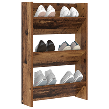Wand Schoenenkasten Oud hout 60 x 18 x 60 cm Bewerkt hout