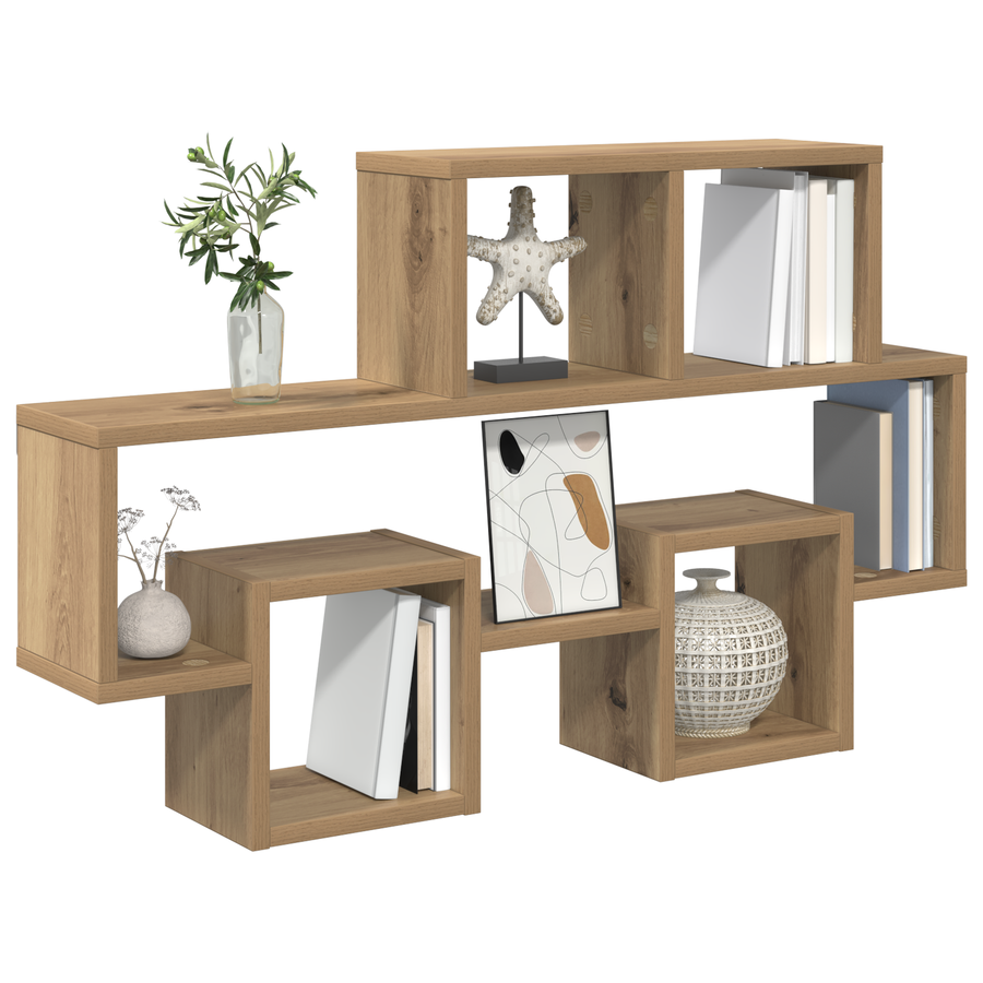 Wandplank Ambachtelijk eiken 82 x 15 x 51 cm Bewerkt hout