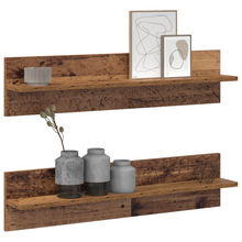 Wandplanken 2 pcs Oude hout 80 x 11.5 x 18 cm Bewerkt hout