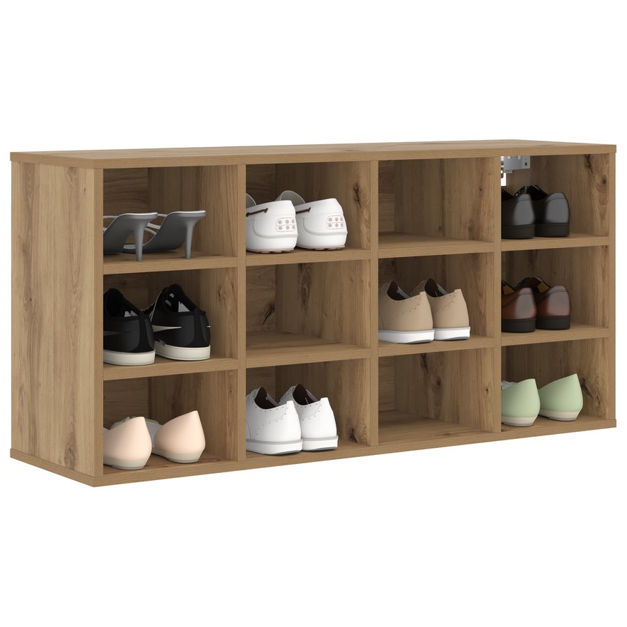 Schoenenkast Ambachtelijk eiken 103 x 30 x 51 cm Bewerkt hout