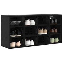 Schoenenkast Zwart eiken 52.5 x 30 x 50 cm Bewerkt hout