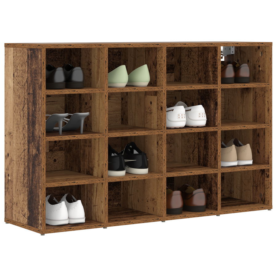 Schoenenkast met plank met opslag Oude hout 103 x 30 x 67 cm Bewerkt hout