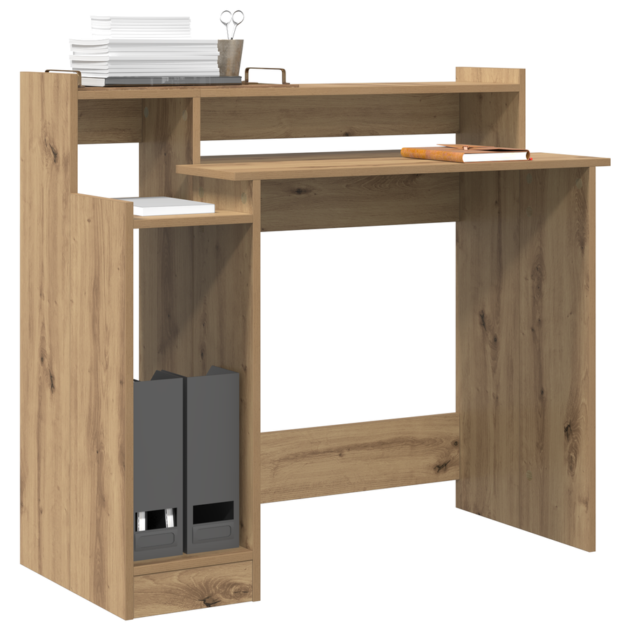 Bureau artisanaal eikenkleurig 97 x 45 x 90 cm Bewerkt hout