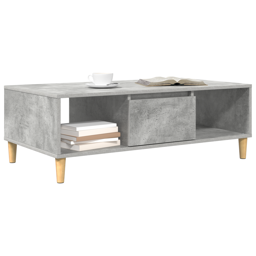 met opslag met de deur Betongrijs 103.5 x 60 x 35 cm Bewerkt hout