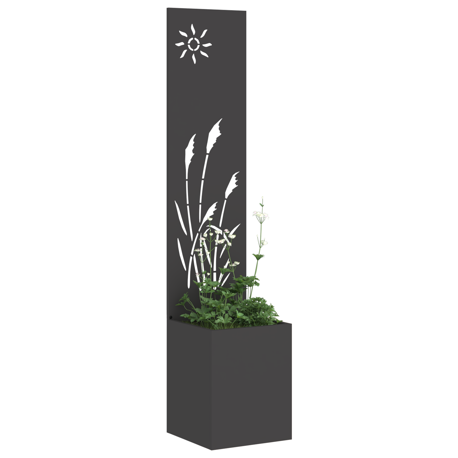 Tuinplant met Decoratief Paneel Zwart 32 x 140 cm