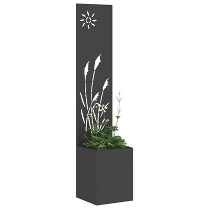 Tuinplant met Decoratief Paneel Zwart 32 x 140 cm