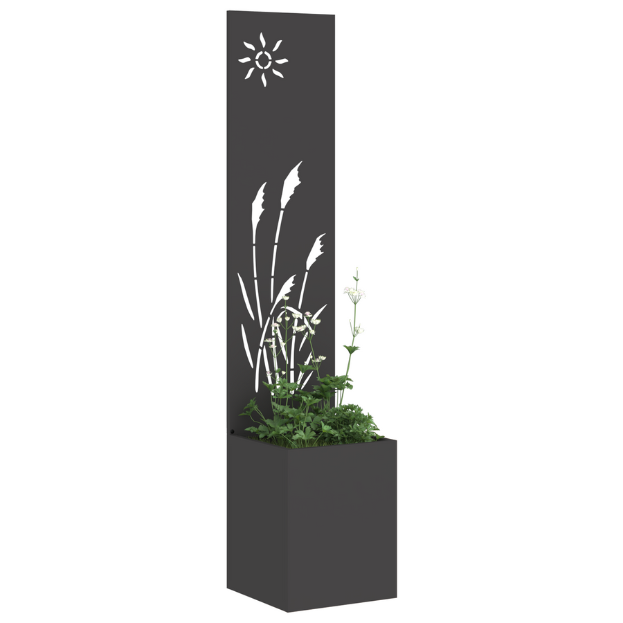 Tuinplant met Decoratief Paneel Zwart 32 x 140 cm