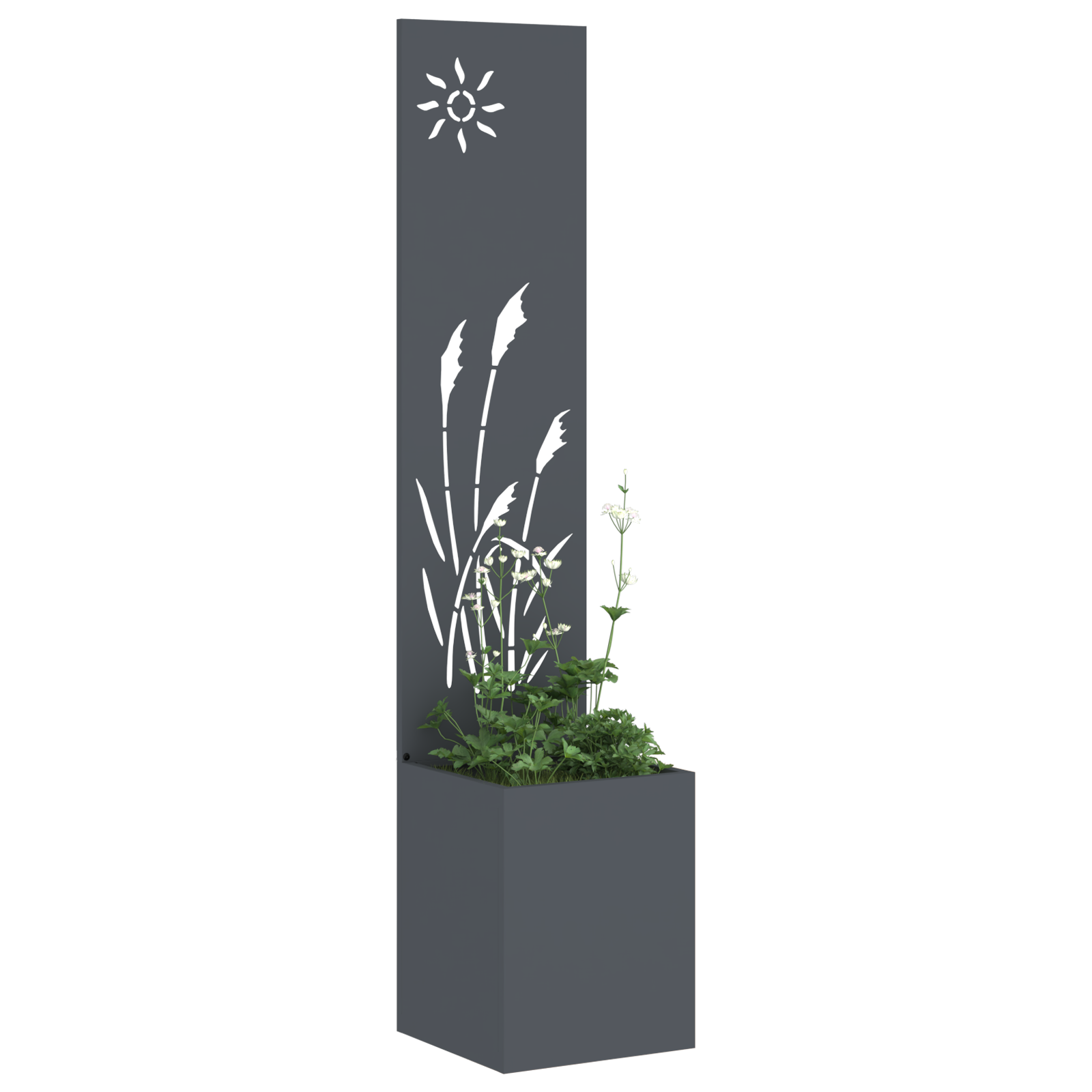 Tuinplant met Decoratief Paneel Antraciet 32 x 140 cm