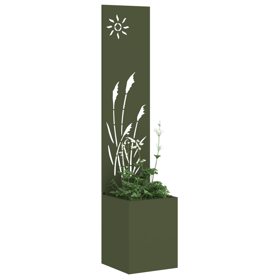 Tuinplant met Decoratief Paneel Olijfgroen 32 x 140 cm