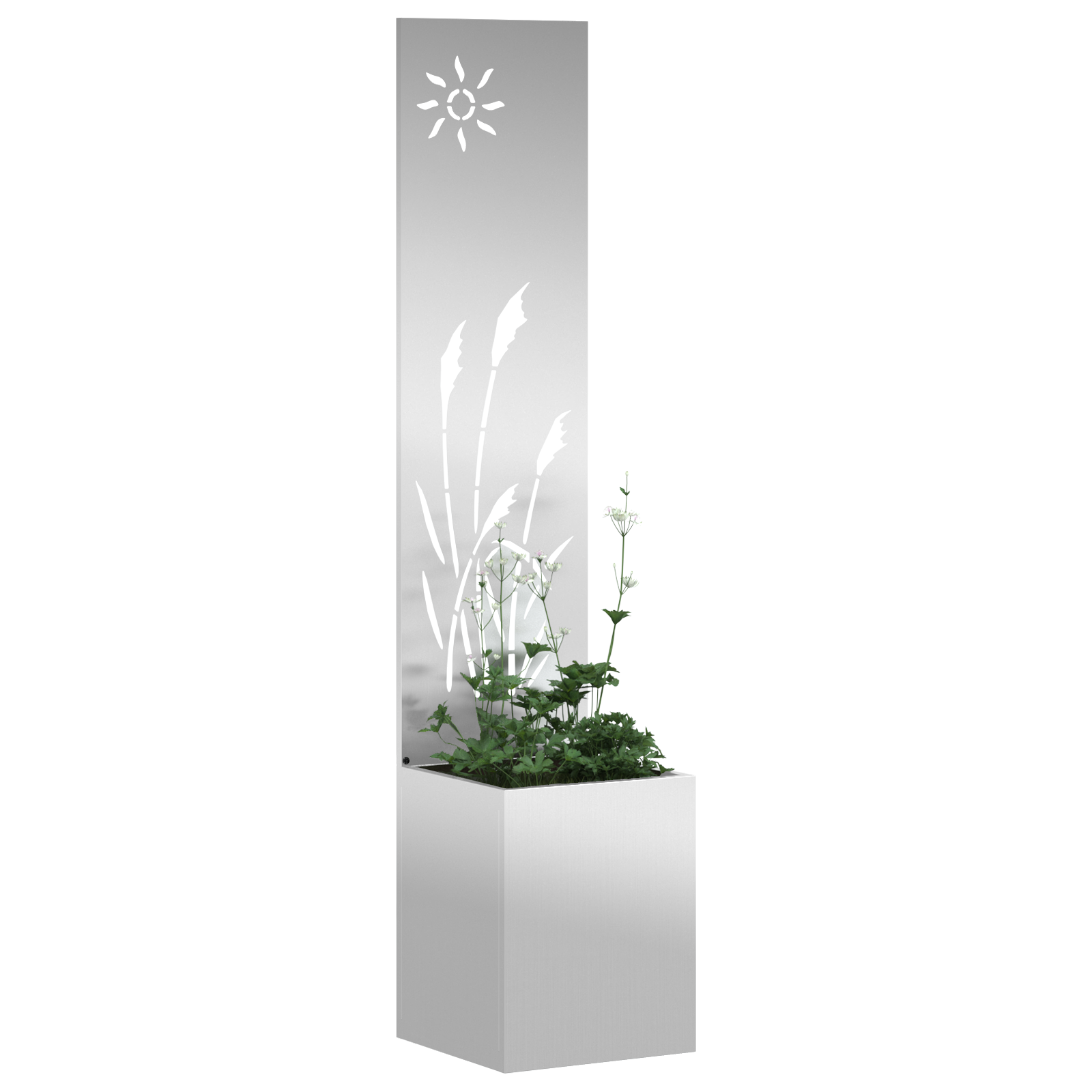 Tuinplant met Decoratief Paneel Zilver 32 x 140 cm