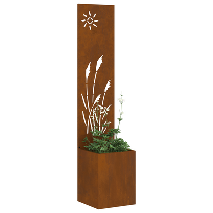 Tuinplant met Decoratief Paneel Roestig 32 x 140 cm