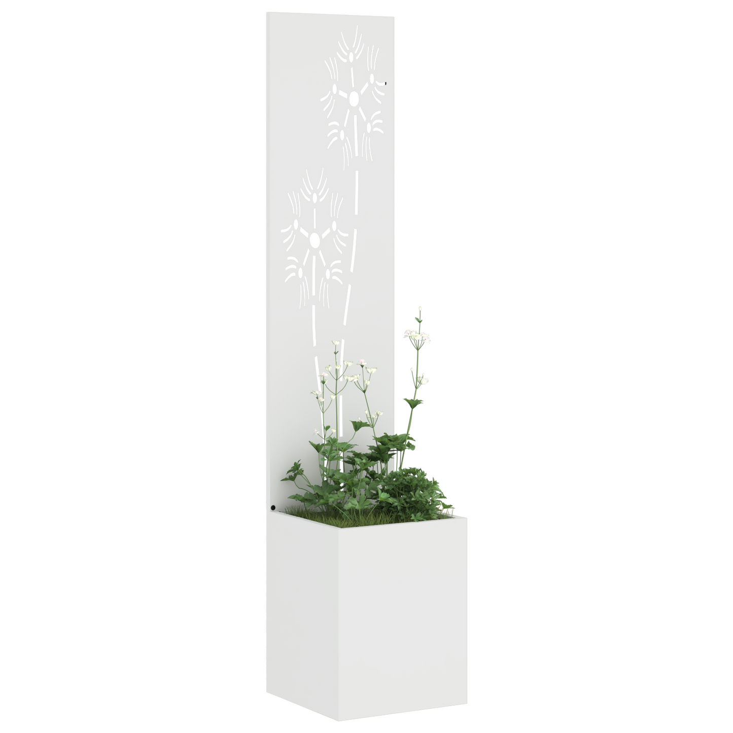 Tuinplant met Decoratief Paneel Wit 32 x 140 cm