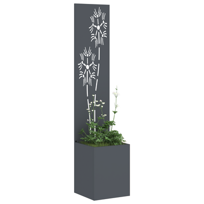 Tuinplant met Decoratief Paneel Antraciet 32 x 140 cm