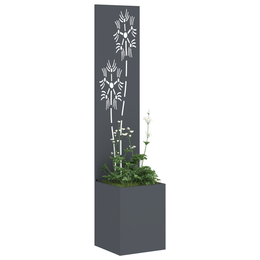 Tuinplant met Decoratief Paneel Antraciet 32 x 140 cm
