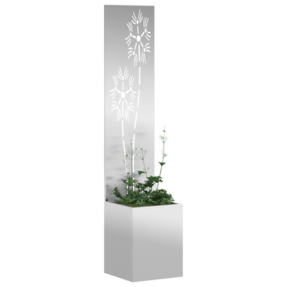Tuinplant met Decoratief Paneel Zilver 32 x 140 cm