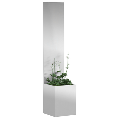 Tuinplant met Decoratief Paneel Zilver 32 x 140 cm