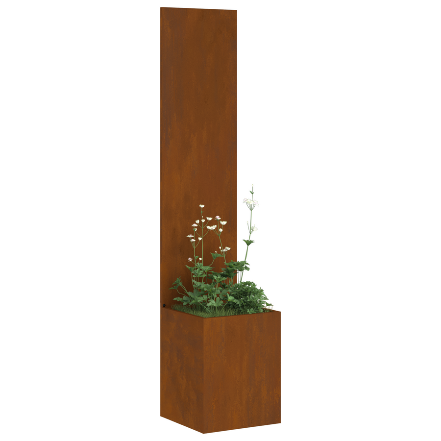 Tuinplant met Decoratief Paneel Roestig 32 x 140 cm Cortenstaal