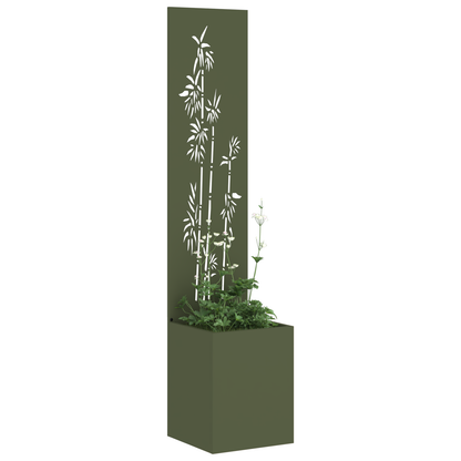 Tuinplant met Decoratief Paneel Olijfgroen 32 x 140 cm