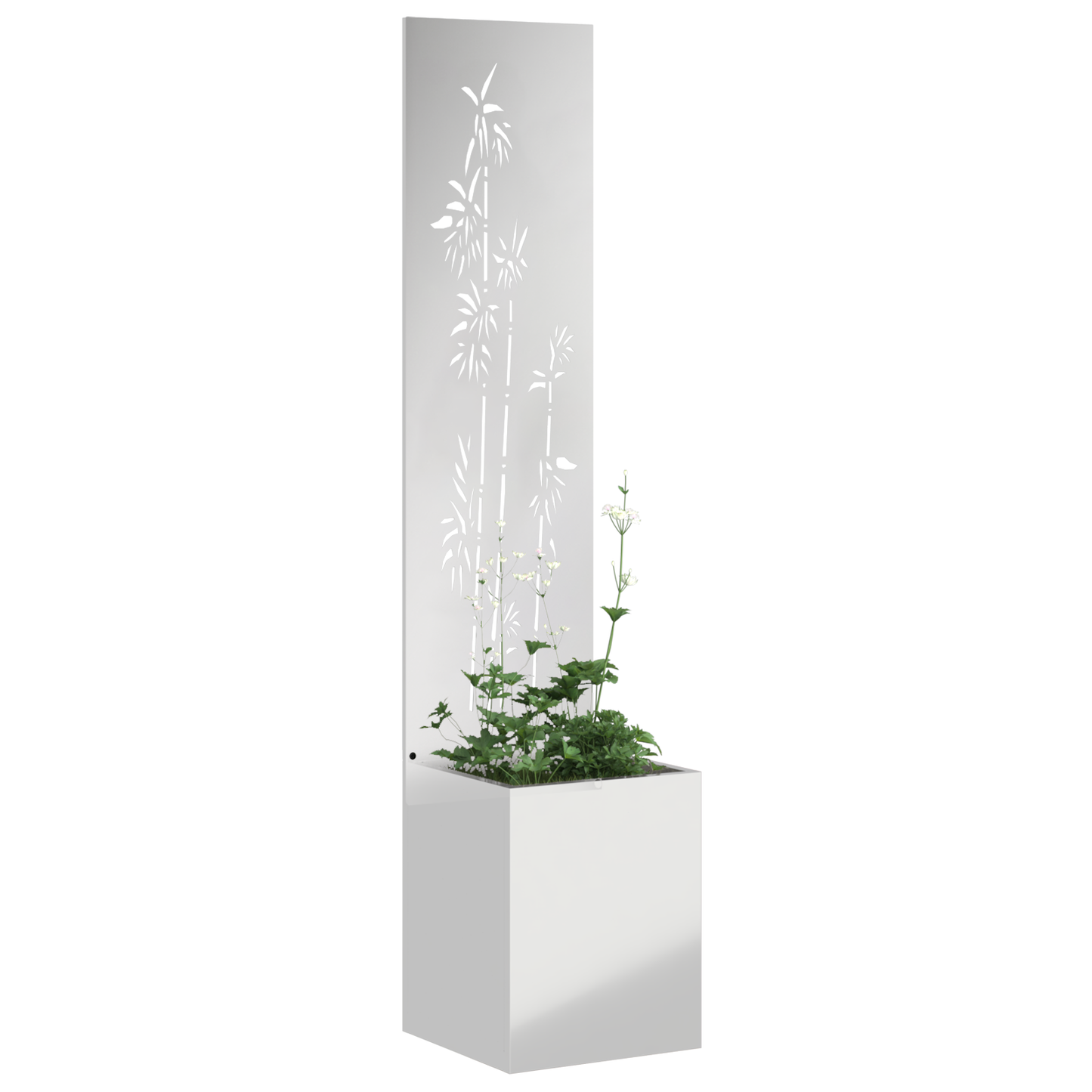 Tuinplant met Decoratief Paneel Zilver 32 x 140 cm