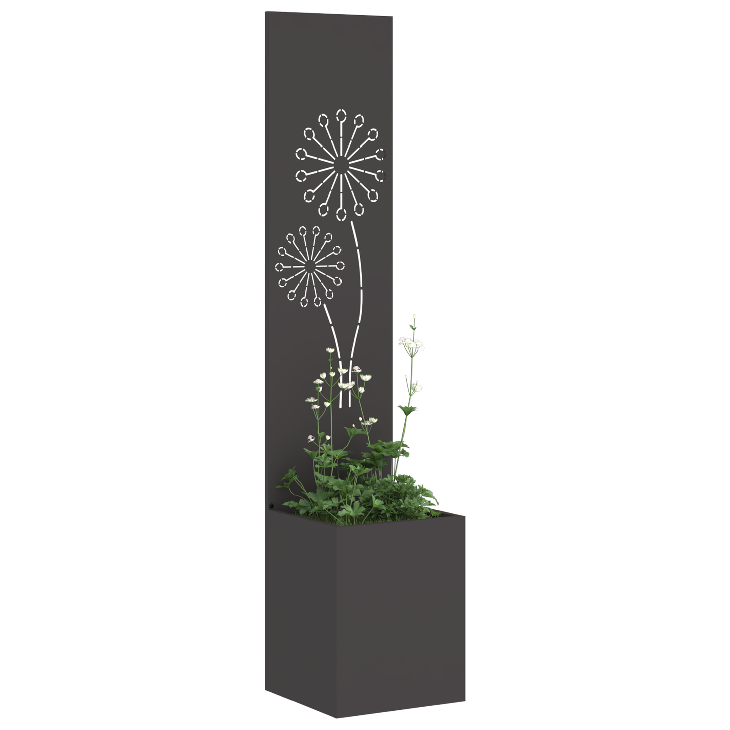 Tuinplant met Decoratief Paneel Zwart 32 x 140 cm