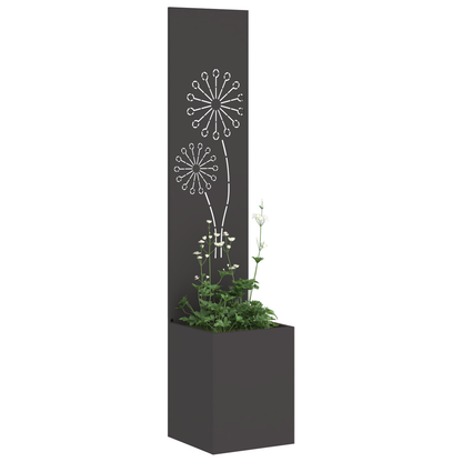 Tuinplant met Decoratief Paneel Zwart 32 x 140 cm