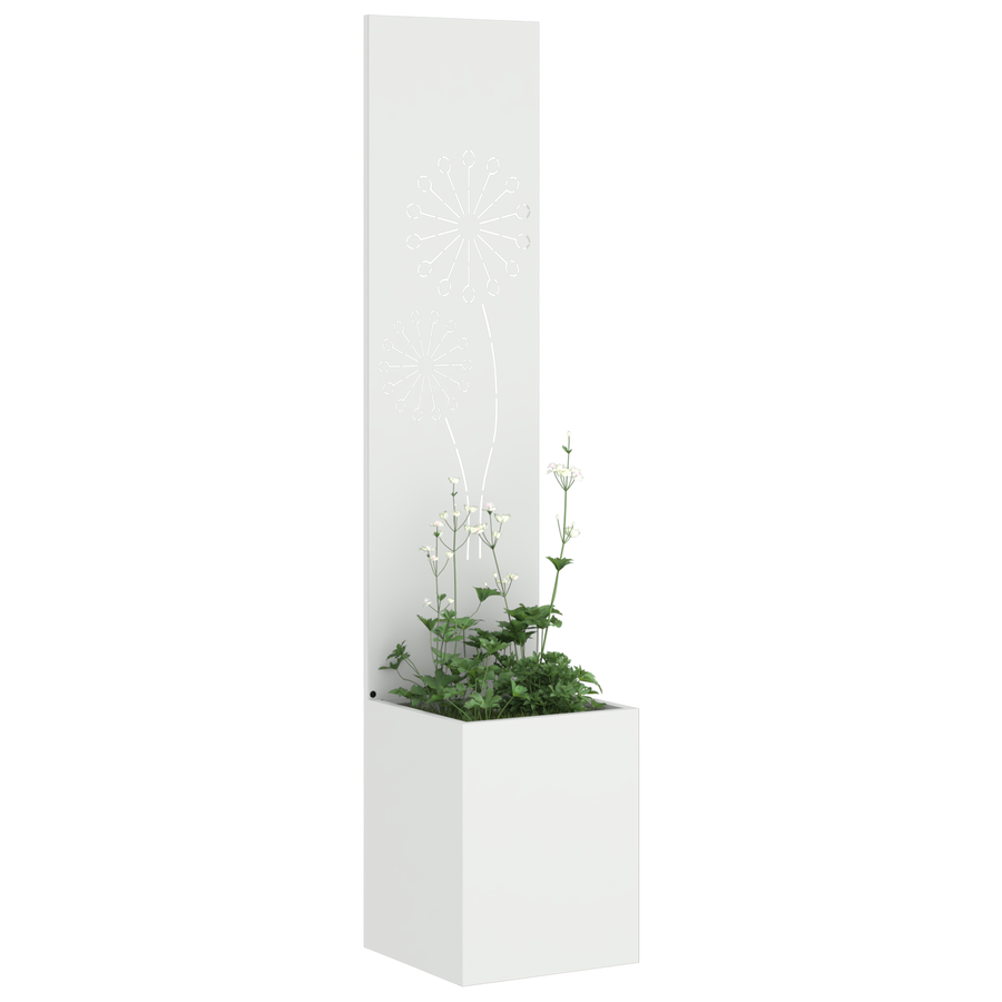 Tuinplant met Decoratief Paneel Wit 32 x 140 cm