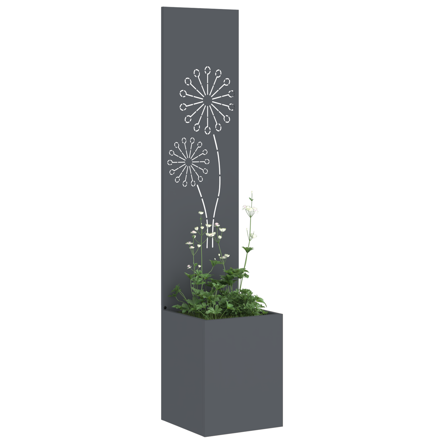 Tuinplant met Decoratief Paneel Antraciet 32 x 140 cm