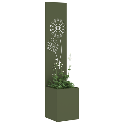 Tuinplant met Decoratief Paneel Olijfgroen 32 x 140 cm
