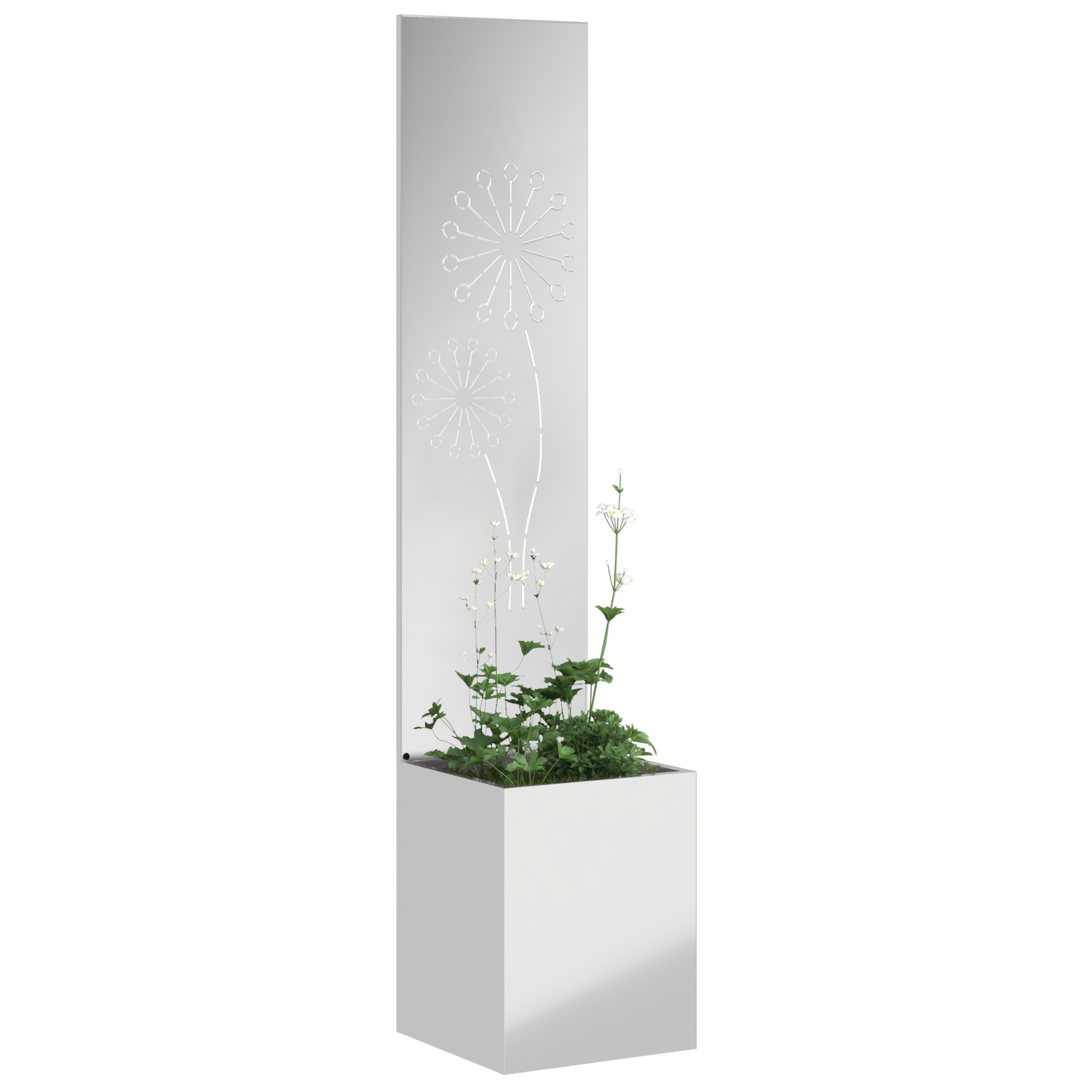 Tuinplant met Decoratief Paneel Zilver 32 x 140 cm