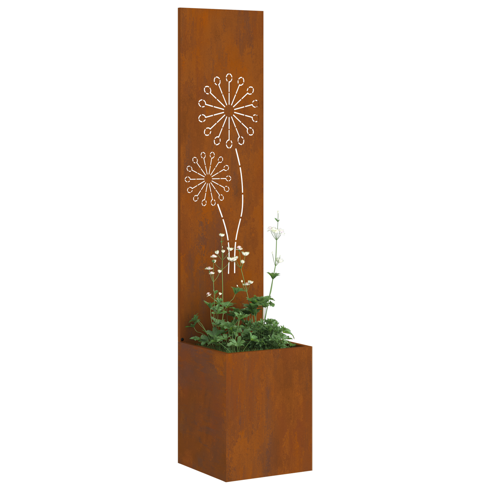 Tuinplant met Decoratief Paneel Roestig 32 x 140 cm Cortenstaal