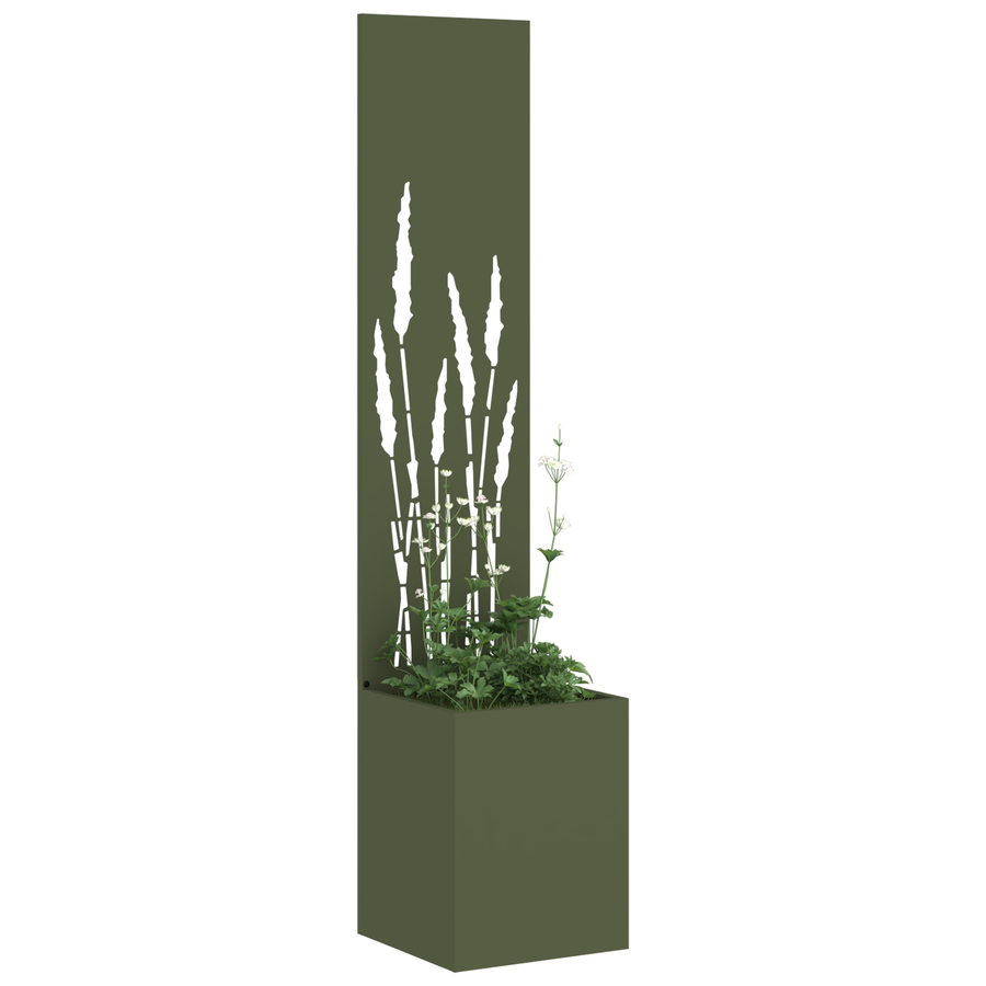 Tuinplant met Decoratief Paneel Olijfgroen 32 x 140 cm
