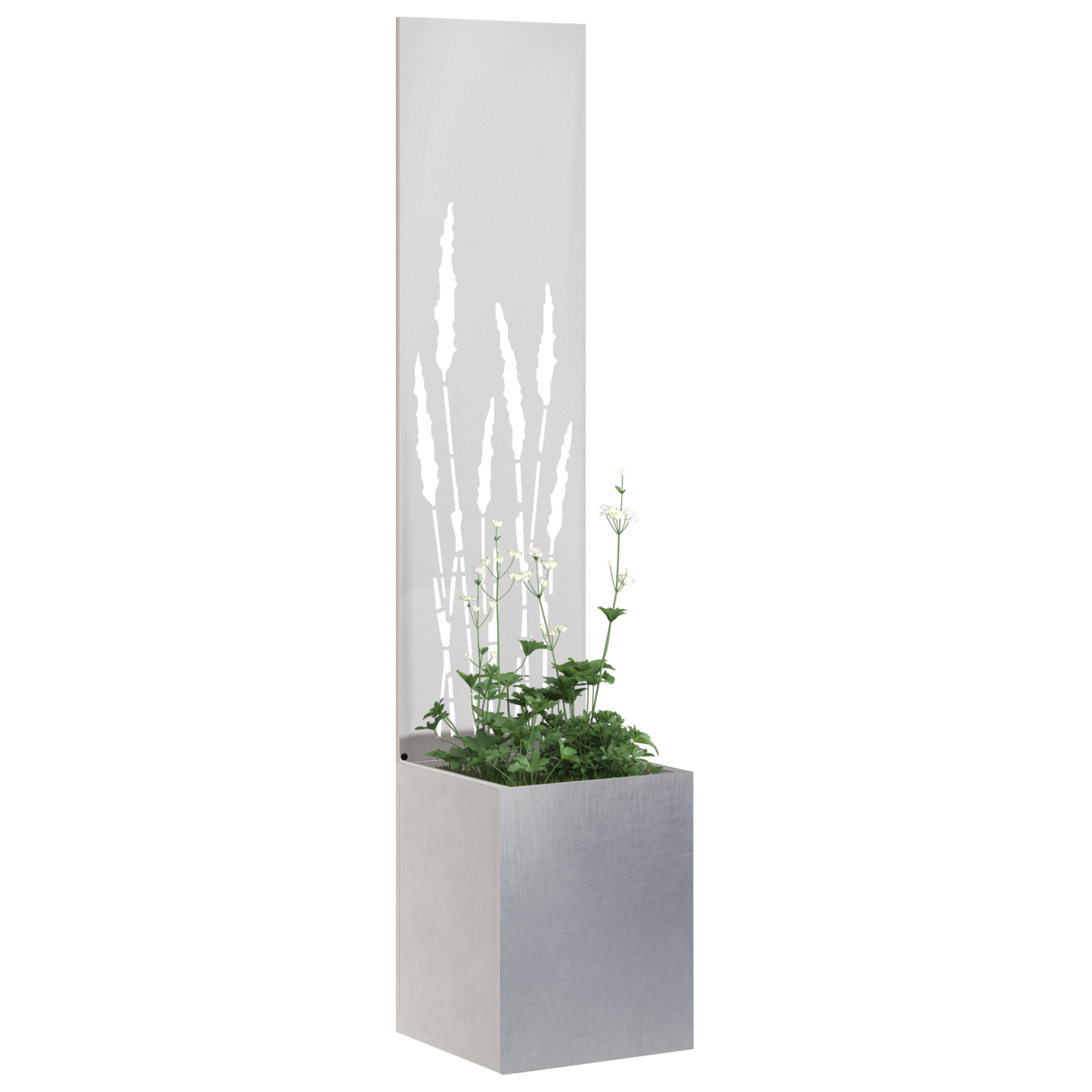 Tuinplant met Decoratief Paneel Zilver 32 x 140 cm