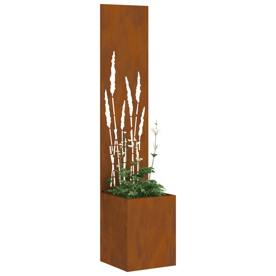 Tuinplant met Decoratief Paneel Roestig 32 x 140 cm Cortenstaal