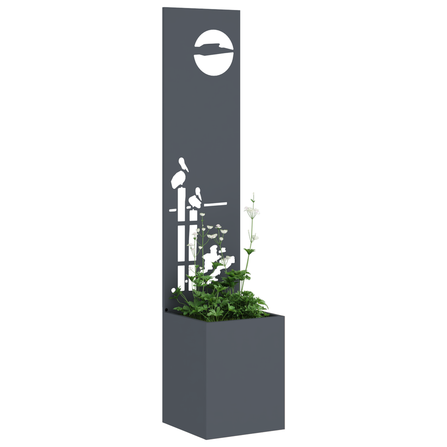 Tuinplant met Decoratief Paneel Antraciet 32 x 140 cm